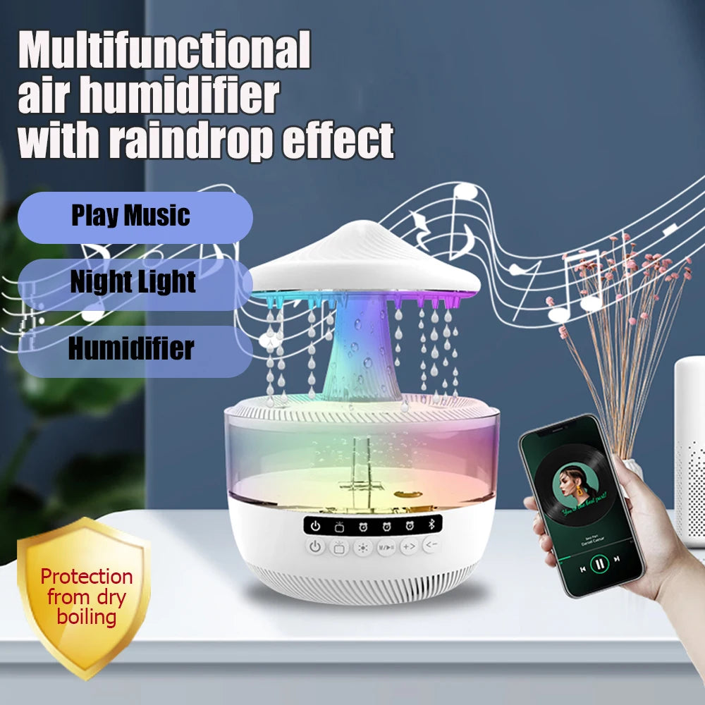 AirBloom Multifunctional Rainfall Humidifier & Night Light Speaker